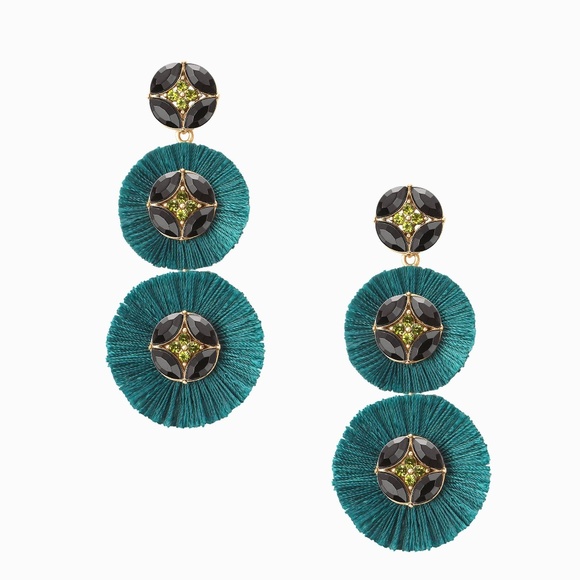 :: Stella & Dot 2-in-1 Green Gemma Earrings - Picture 9 of 9
